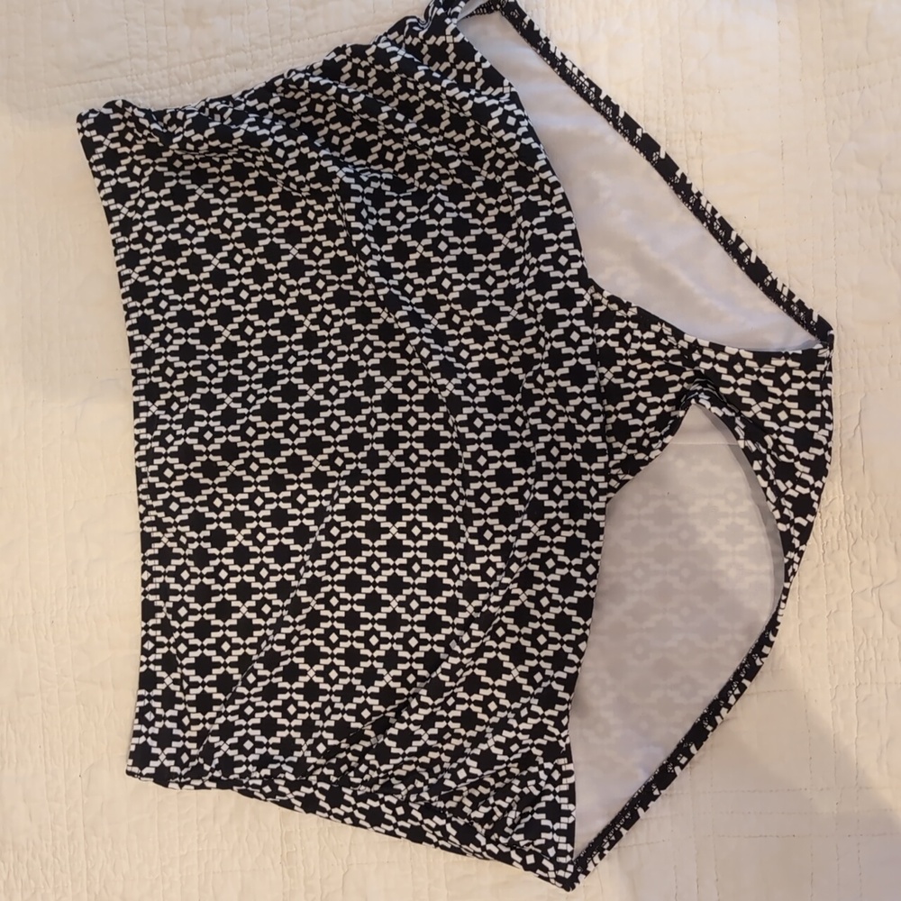 SWIMWEAR Black/white High Waist Swim Bottoms Only Size 3X by COCOSHIP